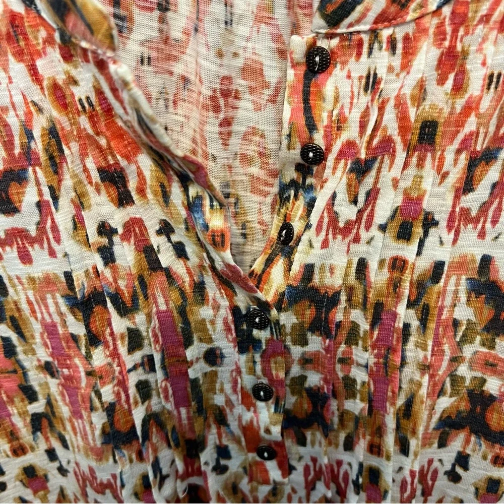 Rose & Olive rust green multi print  Flutter Sleeve plus 1x tunic top loose fit - Picture 4 of 9